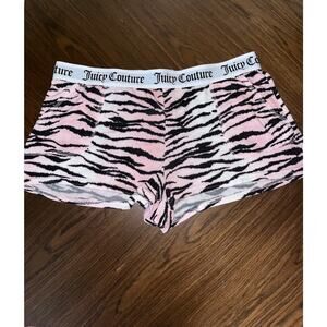 Juicy Couture Pink Zebra Print Lounge Shorts – Size Large